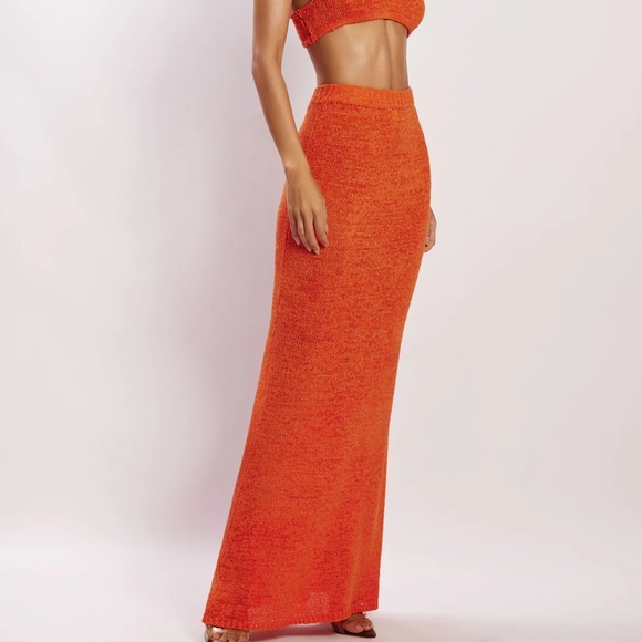 COPY - Meshki: Mary Knit Maxi Skirt Tangerine - Picture 3 of 3